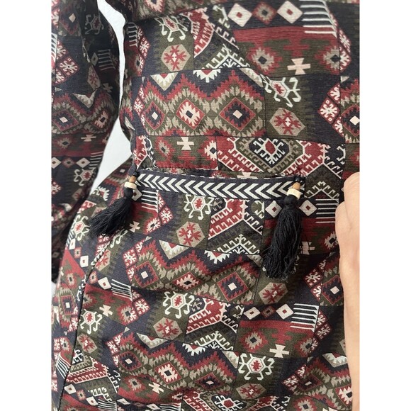 Zeen Pakistani Unisex Indian Native Geometric Rustic Cotton Long Sleeve Jacket S - Picture 7 of 9